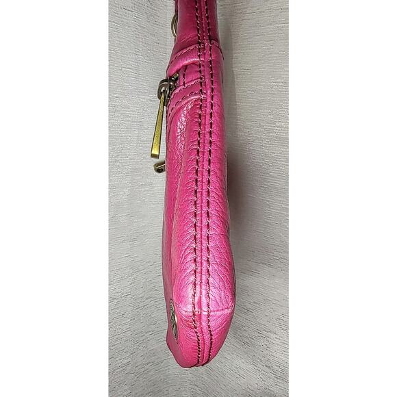 Fossil - Explorer Mini Magenta / Raspberry Pink Leather Crossbody Purse, Y2k - Picture 7 of 11